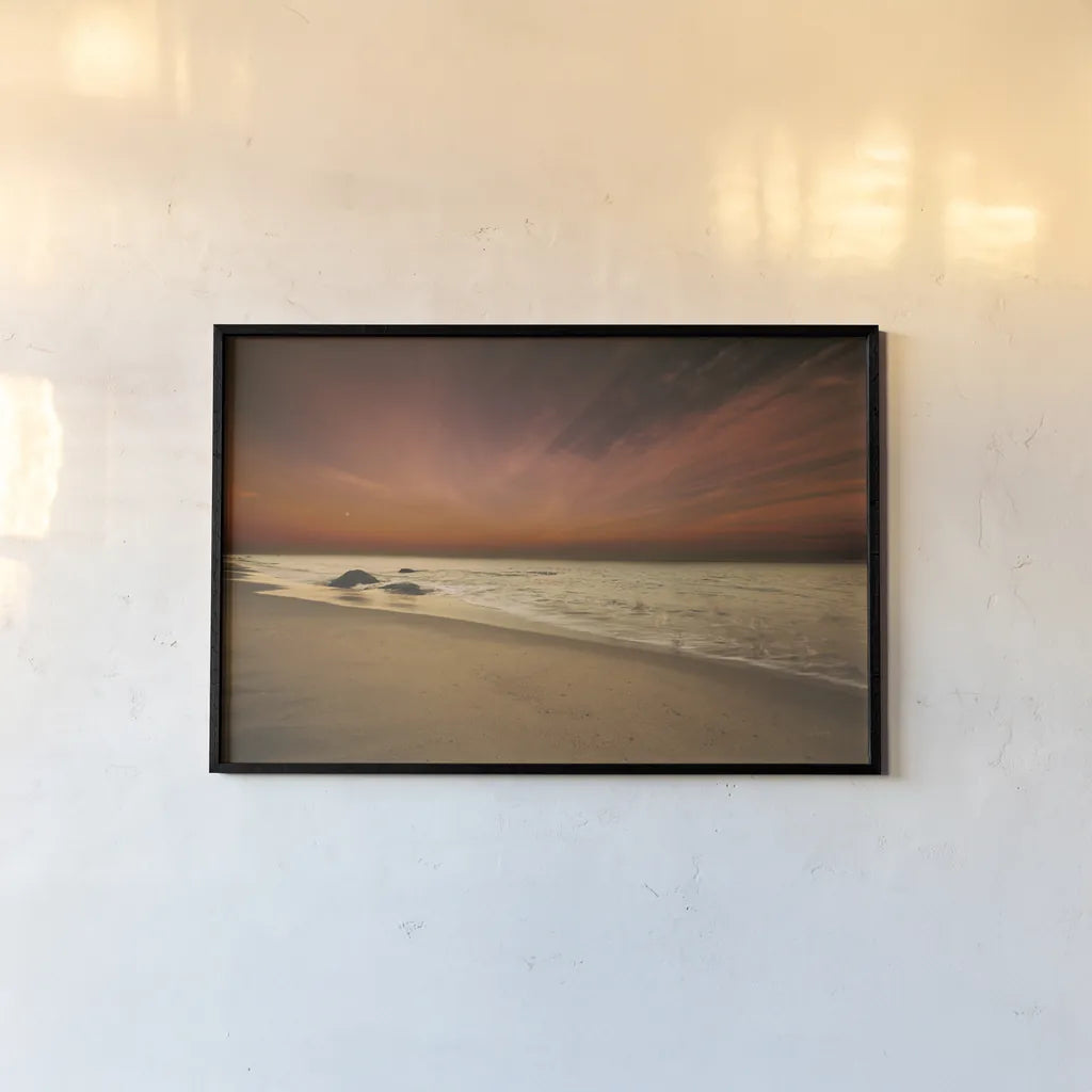 Marthas Vineyard Beach III by Aledanda. shown as a paper print in a black flame. Available as a archival giclee rolled canvas, fine art paper, or poster print. SKU 53599i.