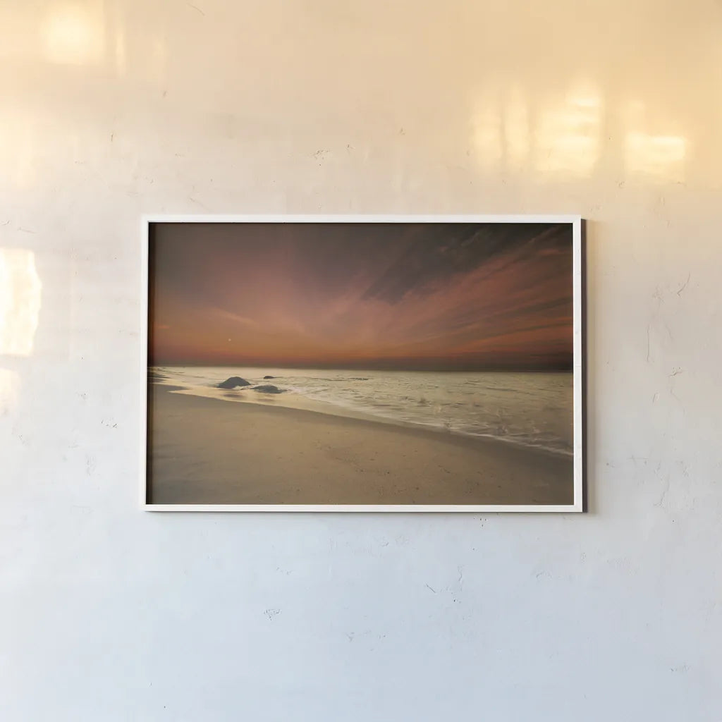 Marthas Vineyard Beach III by Aledanda. shown as a paper print in a white frame. Available as a archival giclee rolled canvas, fine art paper, or poster print. SKU 53599i.