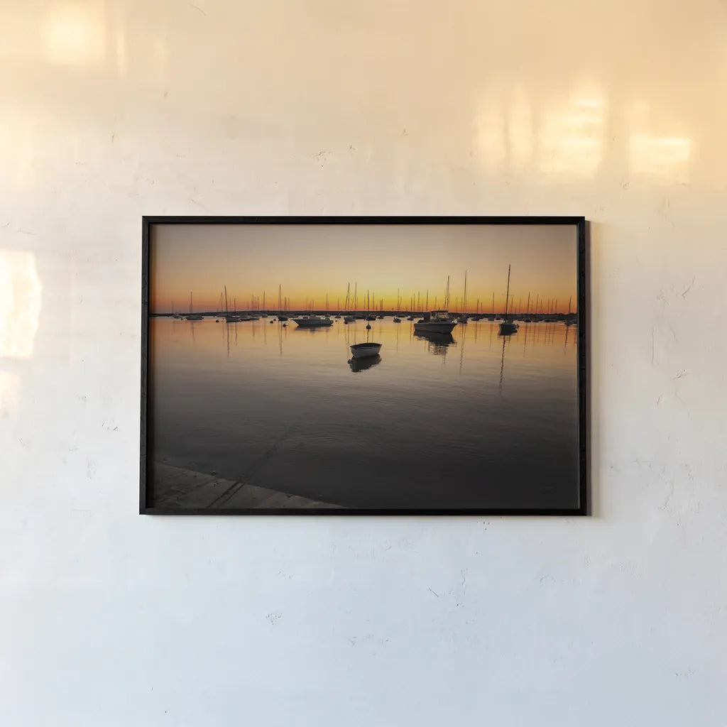 Marthas Vineyard Sunset II by Aledanda. shown as a paper print in a black flame. Available as a archival giclee rolled canvas, fine art paper, or poster print. SKU 53596i.
