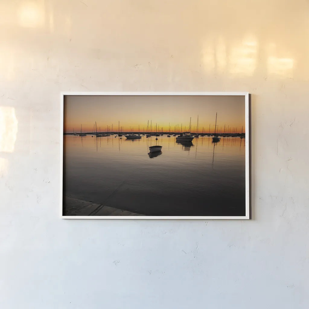 Marthas Vineyard Sunset II by Aledanda. shown as a paper print in a white frame. Available as a archival giclee rolled canvas, fine art paper, or poster print. SKU 53596i.