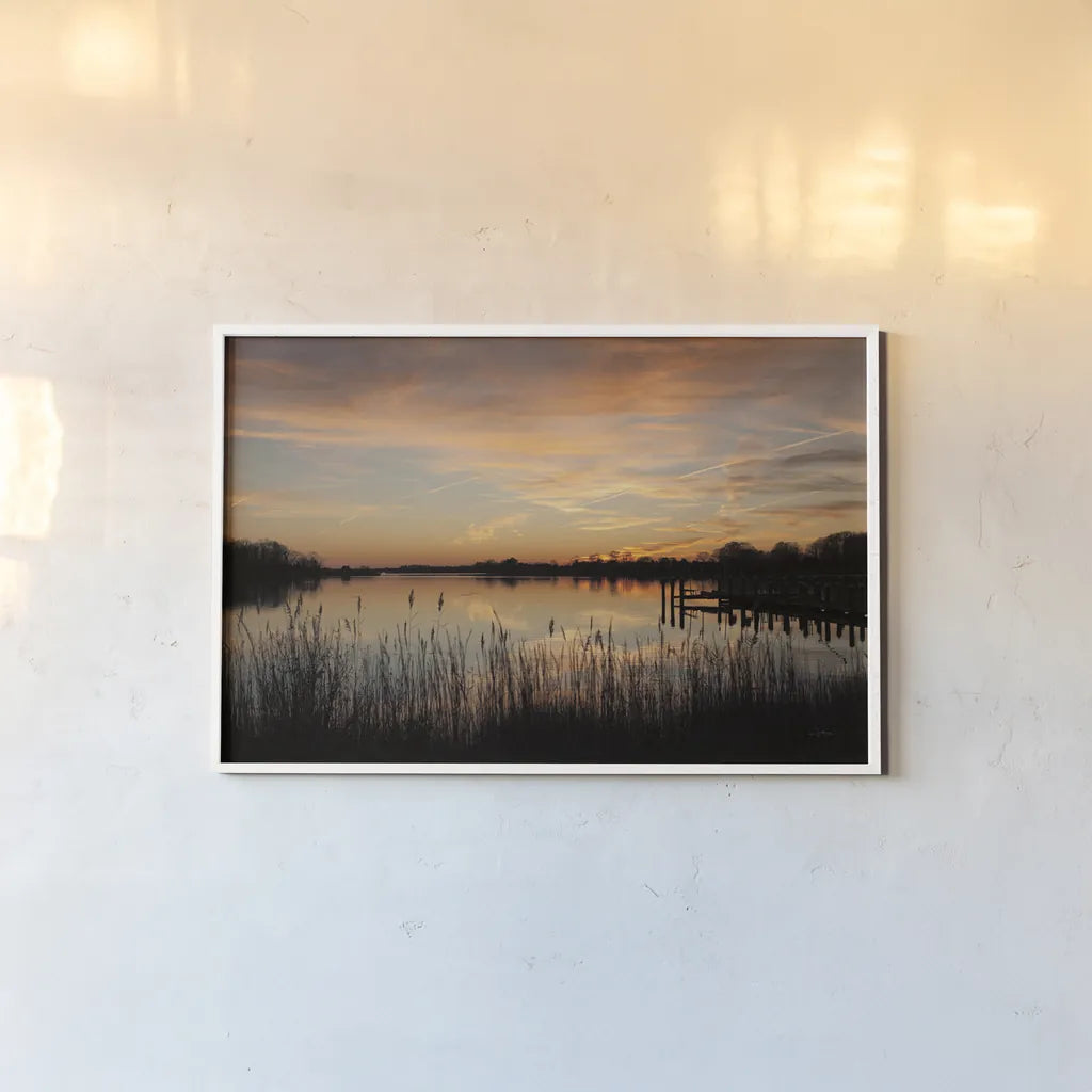 Maryland Sunset I by Aledanda. shown as a paper print in a white frame. Available as a archival giclee rolled canvas, fine art paper, or poster print. SKU 52951i.
