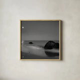 Moonlit I Crop by Aledanda. Shown in a natural wood glass frame for a timeless modern aesthetic. Available as an archival giclee rolled canvas, fine art paper, or poster print. SKU 37443a.