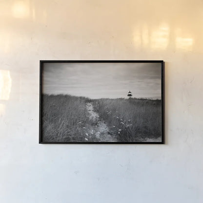 Nantucket Light by Aledanda. shown as a paper print in a black flame. Available as a archival giclee rolled canvas, fine art paper, or poster print. SKU 64374i.