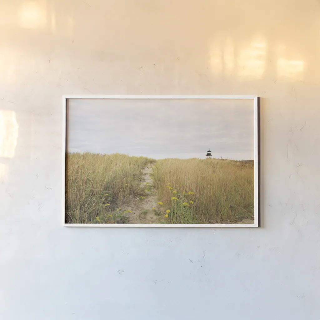 Nantucket Light Color by Aledanda. shown as a paper print in a white frame. Available as a archival giclee rolled canvas, fine art paper, or poster print. SKU 77228i.