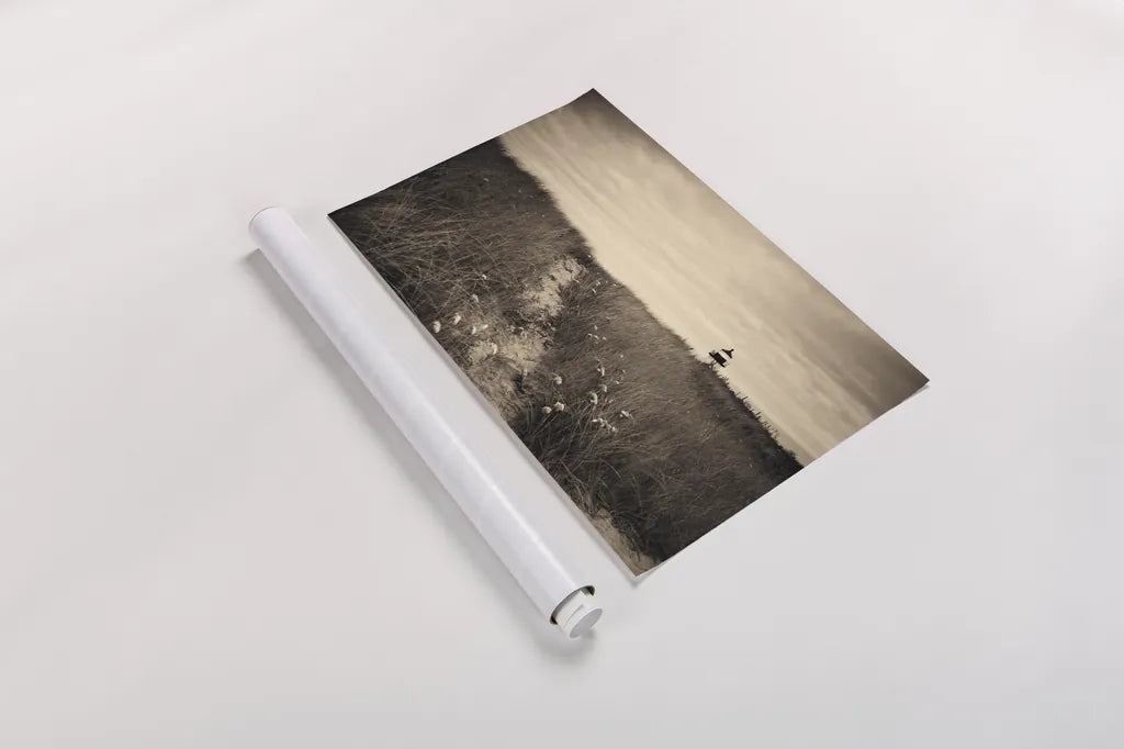 Nantucket Light Sepia by Aledanda. shown as a rolled paper print. Available as archival giclee rolled canvas, fine art paper, or poster print. SKU 79232i.