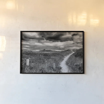 Nantucket Pathway by Aledanda. shown as a paper print in a black flame. Available as a archival giclee rolled canvas, fine art paper, or poster print. SKU 64375i.