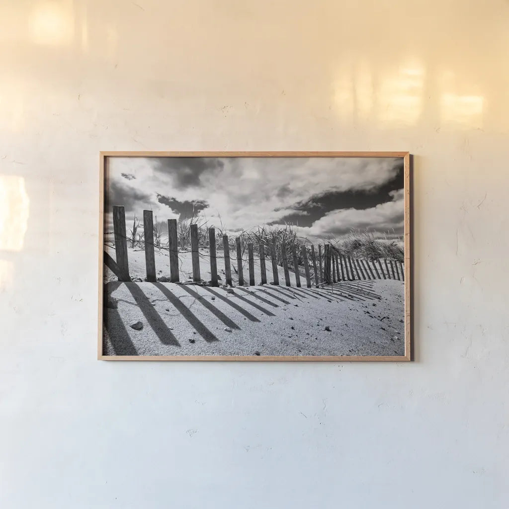 Nantucket Shadows by Aledanda. shown as a paper print in a natural frame. Available as a archival giclee rolled canvas, fine art paper, or poster print. SKU 64376i.