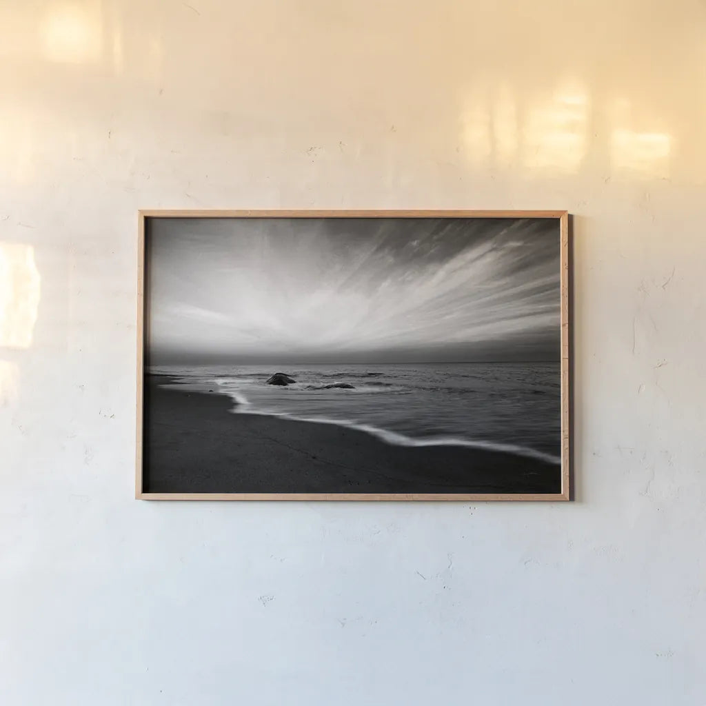Nantucket Sky by Aledanda. shown as a paper print in a natural frame. Available as a archival giclee rolled canvas, fine art paper, or poster print. SKU 64377i.