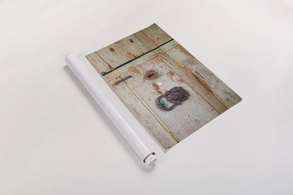 Please Knock by Aledanda. shown as a rolled paper print. Available as archival giclee rolled canvas, fine art paper, or poster print. SKU 58398i.