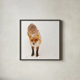 Red Fox I by Aledanda. Shown in a sleek black glass frame for a contemporary gallery look. Available as an archival giclee rolled canvas, fine art paper, or poster print. SKU 53600a.