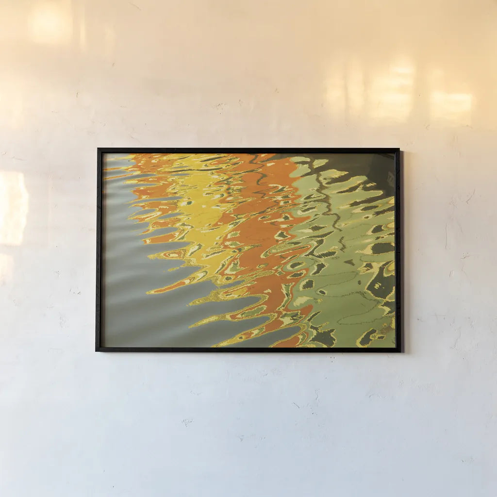 Reflections of Burano III by Aledanda. shown as a paper print in a black flame. Available as a archival giclee rolled canvas, fine art paper, or poster print. SKU 41596i.