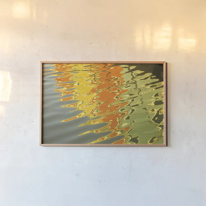 Reflections of Burano III by Aledanda. shown as a paper print in a natural frame. Available as a archival giclee rolled canvas, fine art paper, or poster print. SKU 41596i.