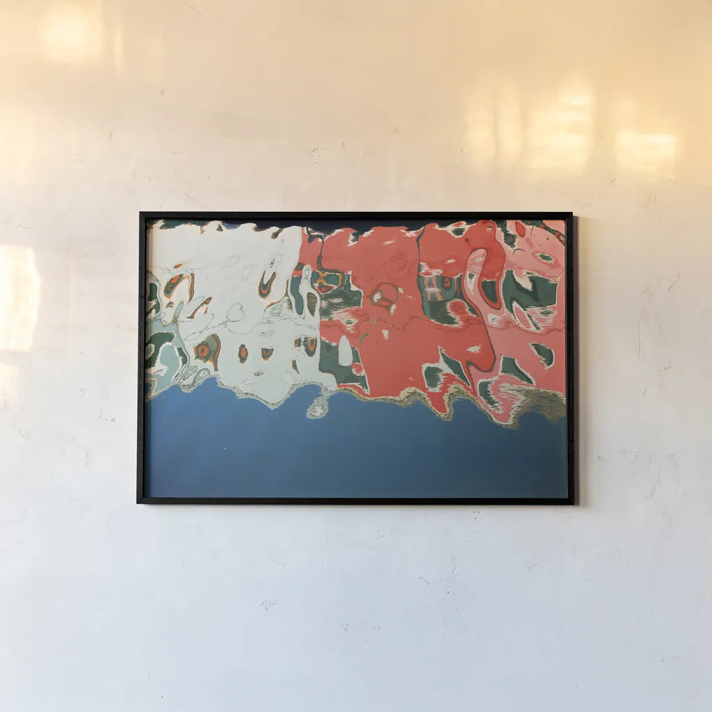 Reflections of Burano IV by Aledanda. shown as a paper print in a black flame. Available as a archival giclee rolled canvas, fine art paper, or poster print. SKU 41597i.