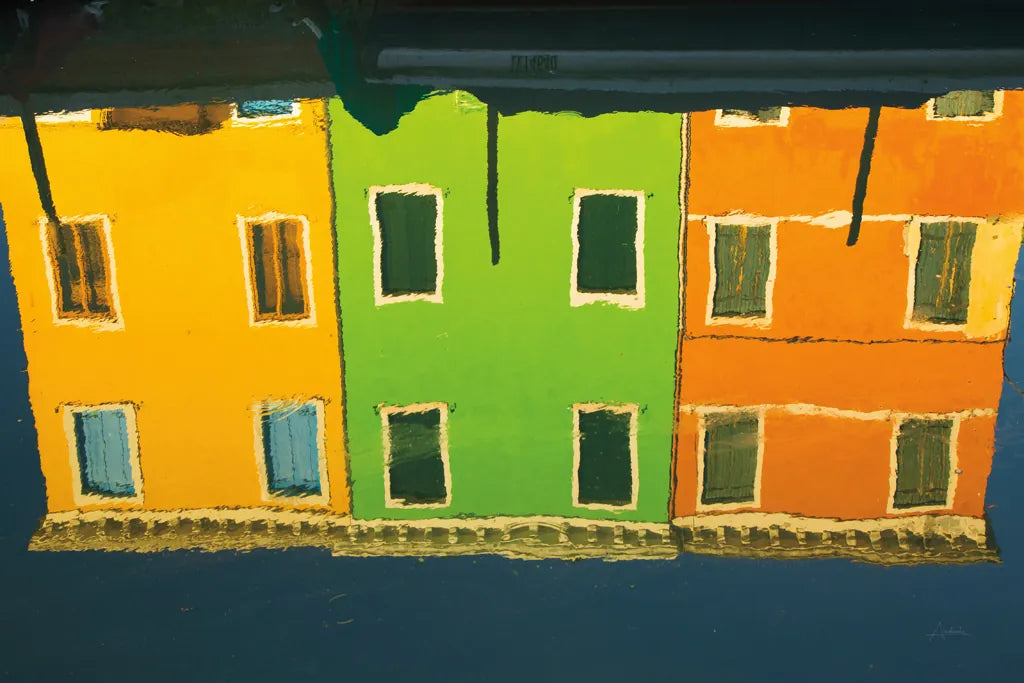 Reflections of Burano IX by Aledanda. SKU 41602i. Archival Giclee Fine art print for wall decor.