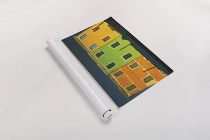 Reflections of Burano IX by Aledanda. shown as a rolled paper print. Available as archival giclee rolled canvas, fine art paper, or poster print. SKU 41602i.