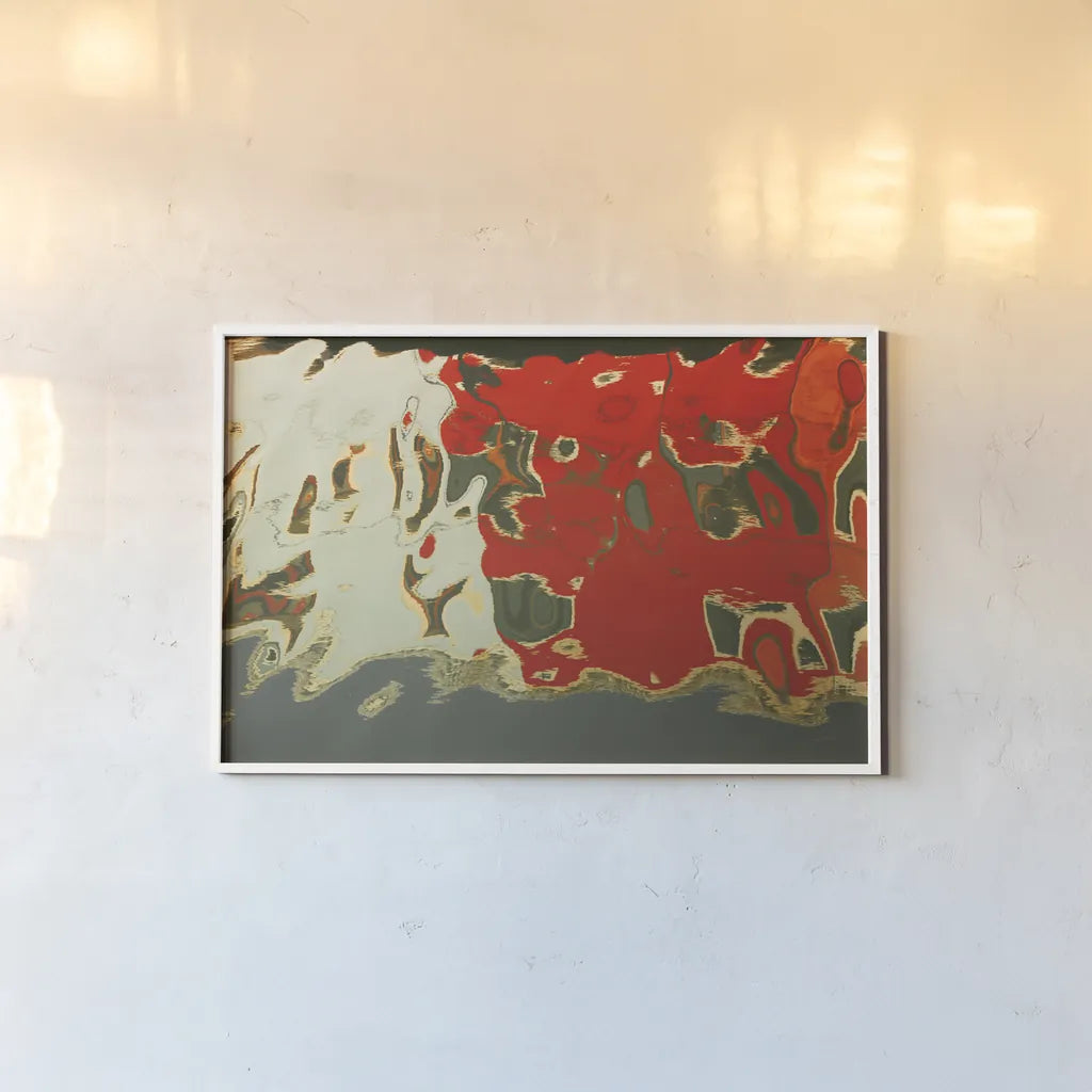 Reflections of Burano V by Aledanda. shown as a paper print in a white frame. Available as a archival giclee rolled canvas, fine art paper, or poster print. SKU 41598i.
