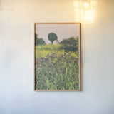 Roadside Flowers by Aledanda. shown as a paper print in a natural frame. Available as a archival giclee rolled canvas, fine art paper, or poster print. SKU 63231h.