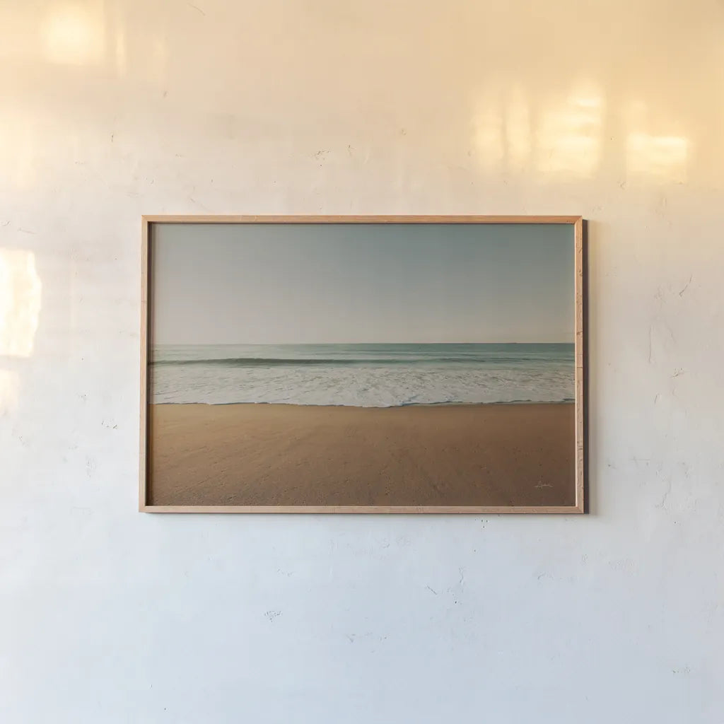 Seafoam Edge Color by Aledanda. shown as a paper print in a natural frame. Available as a archival giclee rolled canvas, fine art paper, or poster print. SKU 78131i.
