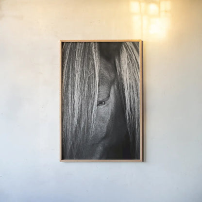Shy v2 by Aledanda. shown as a paper print in a natural frame. Available as a archival giclee rolled canvas, fine art paper, or poster print. SKU 41339h.