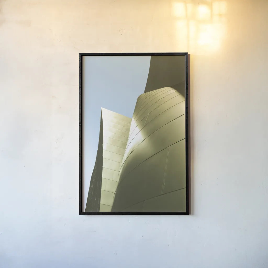 Skyscaper V Bright by Aledanda. shown as a paper print in a black flame. Available as a archival giclee rolled canvas, fine art paper, or poster print. SKU 80371h.