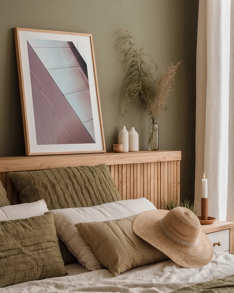 Skyscaper VI Bright by Aledanda. shown as a paper print in a natural frame. Available as a archival giclee rolled canvas, fine art paper, or poster print. SKU 80372h.