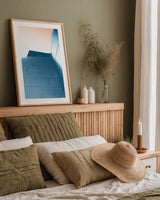 Skyscaper VIII Bright by Aledanda. shown as a paper print in a natural frame. Available as a archival giclee rolled canvas, fine art paper, or poster print. SKU 80373h.