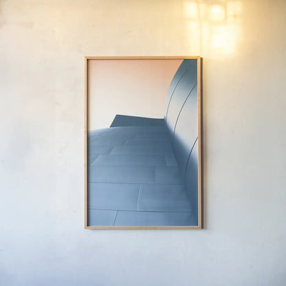 Skyscaper VIII Bright by Aledanda. shown as a paper print in a natural frame. Available as a archival giclee rolled canvas, fine art paper, or poster print. SKU 80373h.