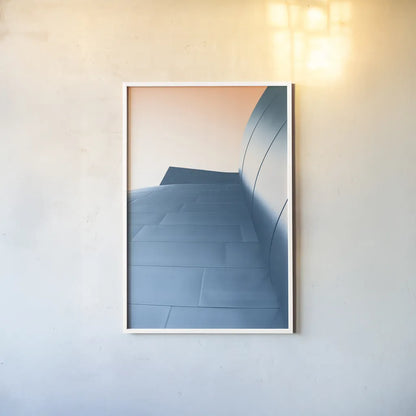 Skyscaper VIII Bright by Aledanda. shown as a paper print in a white frame. Available as a archival giclee rolled canvas, fine art paper, or poster print. SKU 80373h.