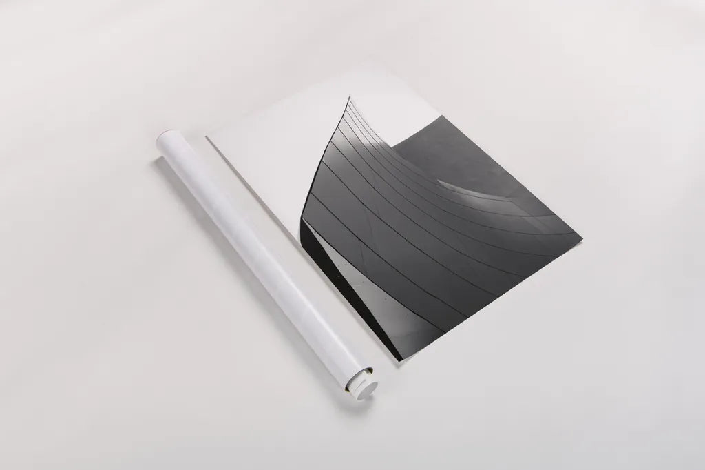 Skyscraper II BW by Aledanda. shown as a rolled paper print. Available as archival giclee rolled canvas, fine art paper, or poster print. SKU 57207h.