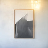 Skyscraper II BW by Aledanda. shown as a paper print in a natural frame. Available as a archival giclee rolled canvas, fine art paper, or poster print. SKU 57207h.