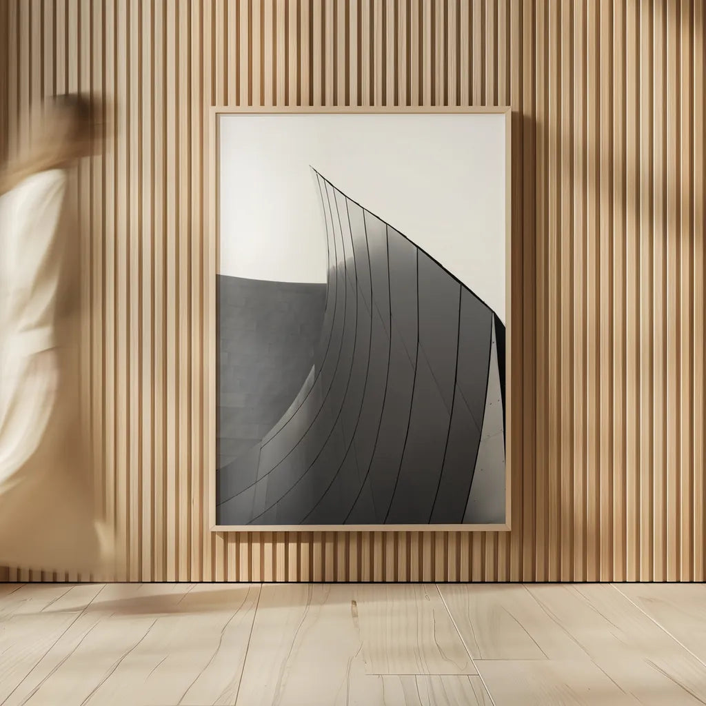 Skyscraper II BW Flipped by Aledanda. shown as over sized large wall art. Available as an archival giclee rolled canvas, fine art paper, or poster print. SKU 57208h.