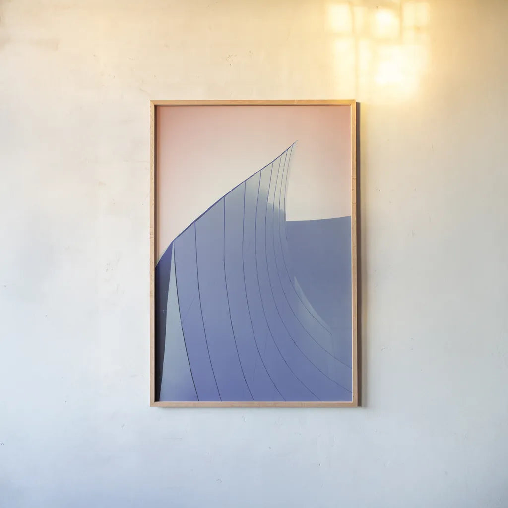 Skyscraper II Spring by Aledanda. shown as a paper print in a natural frame. Available as a archival giclee rolled canvas, fine art paper, or poster print. SKU 54451h.