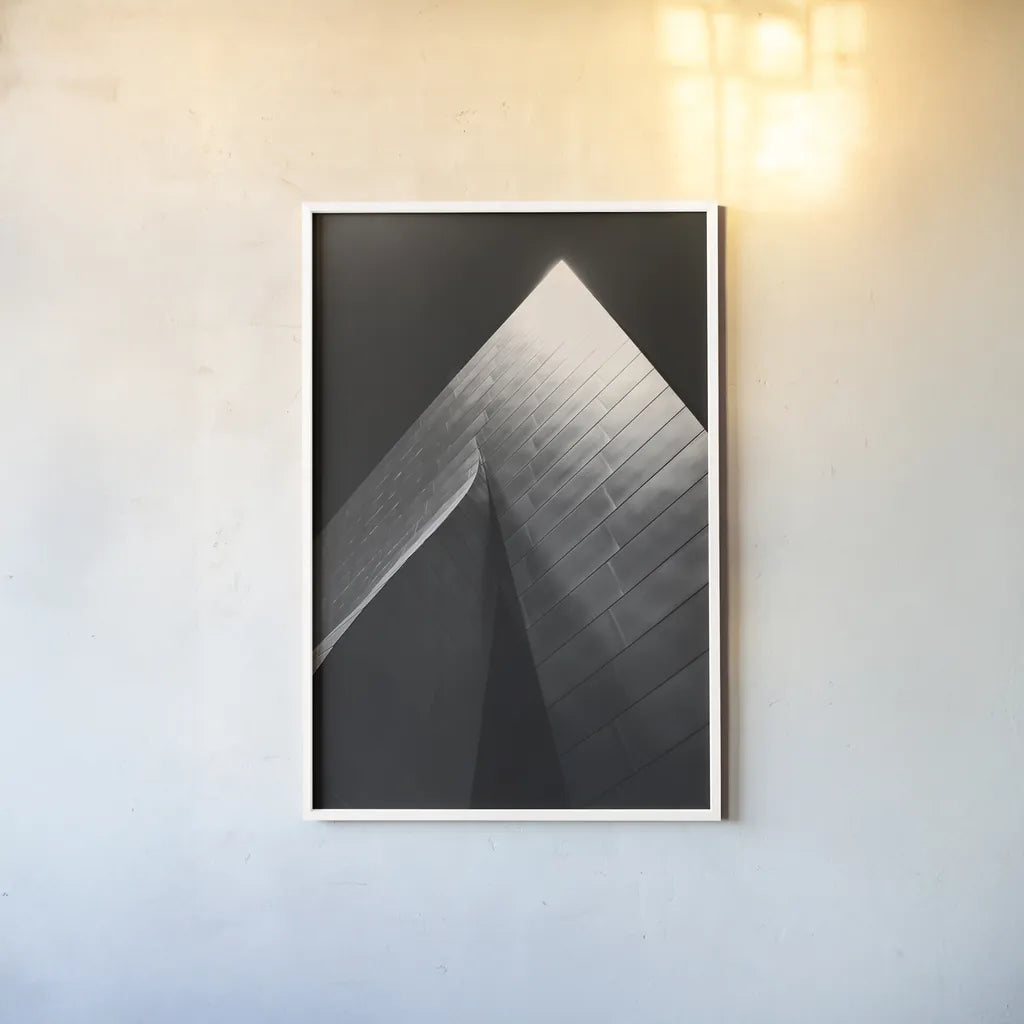 Skyscraper III by Aledanda. shown as a paper print in a white frame. Available as a archival giclee rolled canvas, fine art paper, or poster print. SKU 53643h.