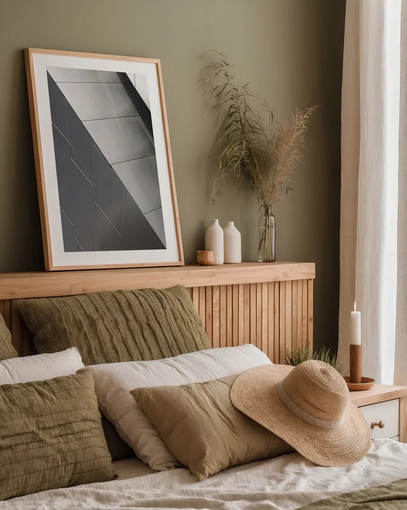 Skyscraper VI by Aledanda. shown as a paper print in a natural frame. Available as a archival giclee rolled canvas, fine art paper, or poster print. SKU 53646h.