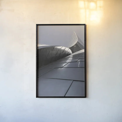 Skyscraper VII by Aledanda. shown as a paper print in a black flame. Available as a archival giclee rolled canvas, fine art paper, or poster print. SKU 53647h.