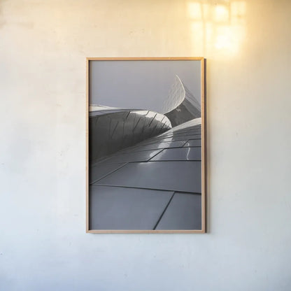 Skyscraper VII by Aledanda. shown as a paper print in a natural frame. Available as a archival giclee rolled canvas, fine art paper, or poster print. SKU 53647h.