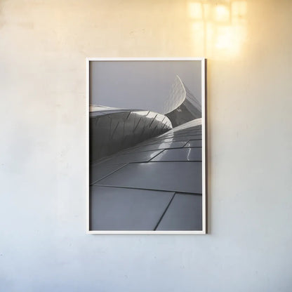 Skyscraper VII by Aledanda. shown as a paper print in a white frame. Available as a archival giclee rolled canvas, fine art paper, or poster print. SKU 53647h.