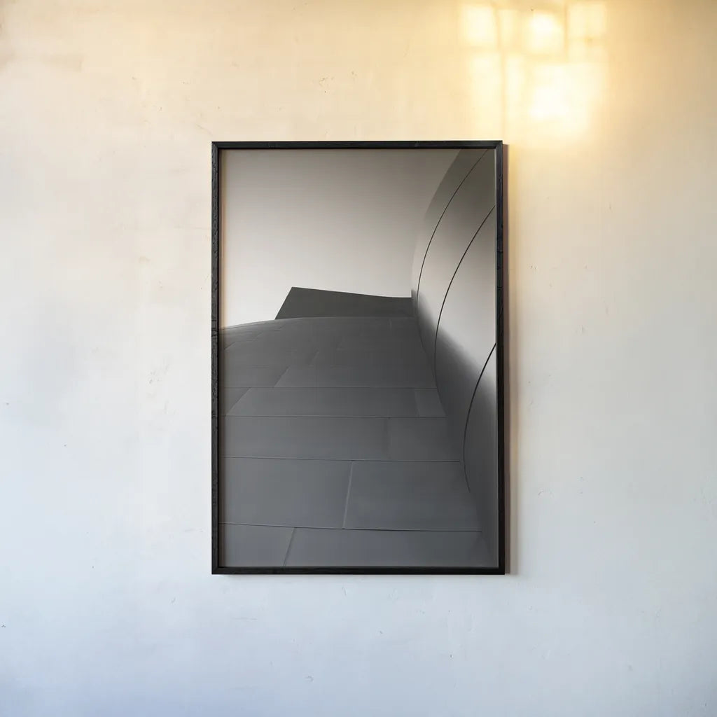 Skyscraper VIII by Aledanda. shown as a paper print in a black flame. Available as a archival giclee rolled canvas, fine art paper, or poster print. SKU 53648h.