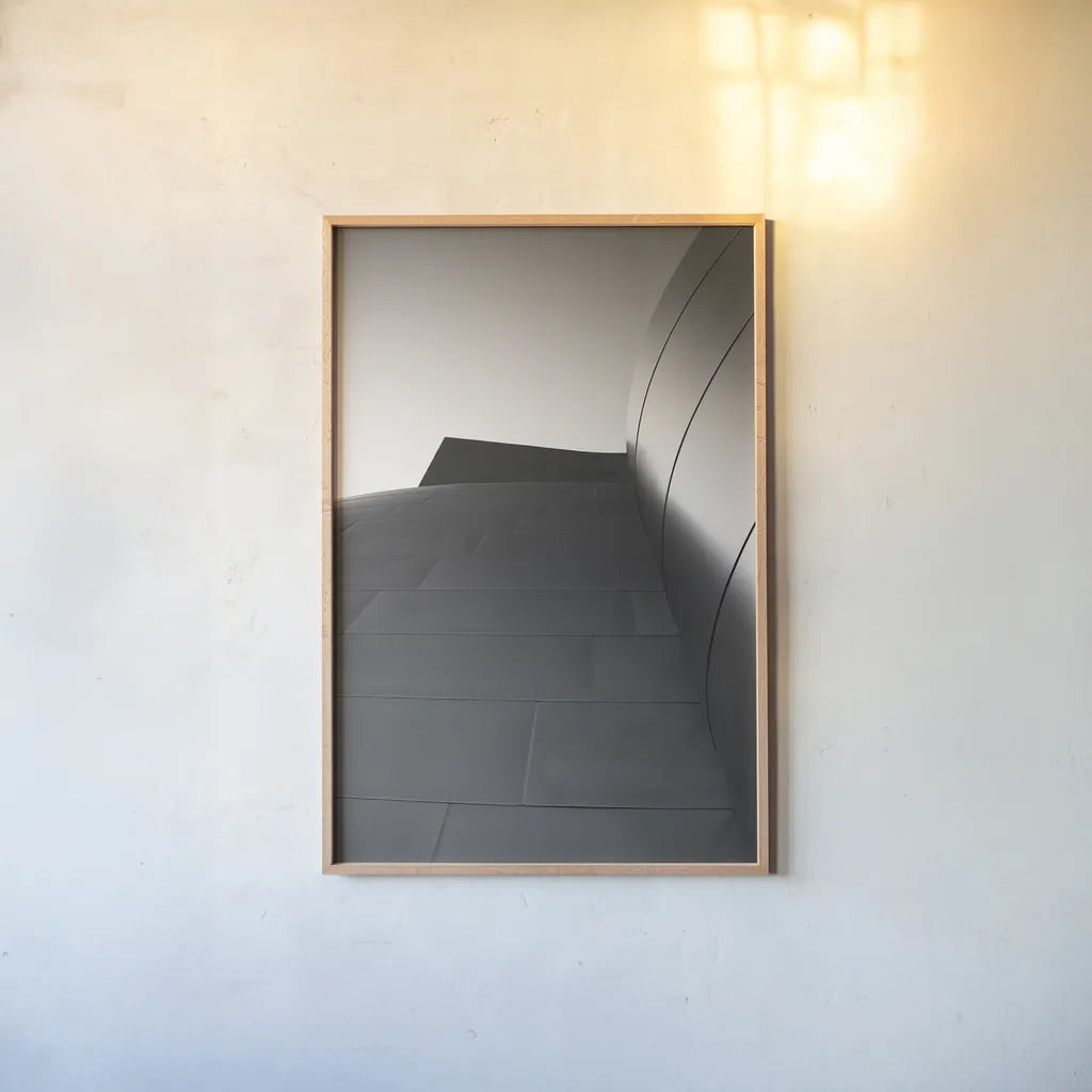 Skyscraper VIII by Aledanda. shown as a paper print in a natural frame. Available as a archival giclee rolled canvas, fine art paper, or poster print. SKU 53648h.