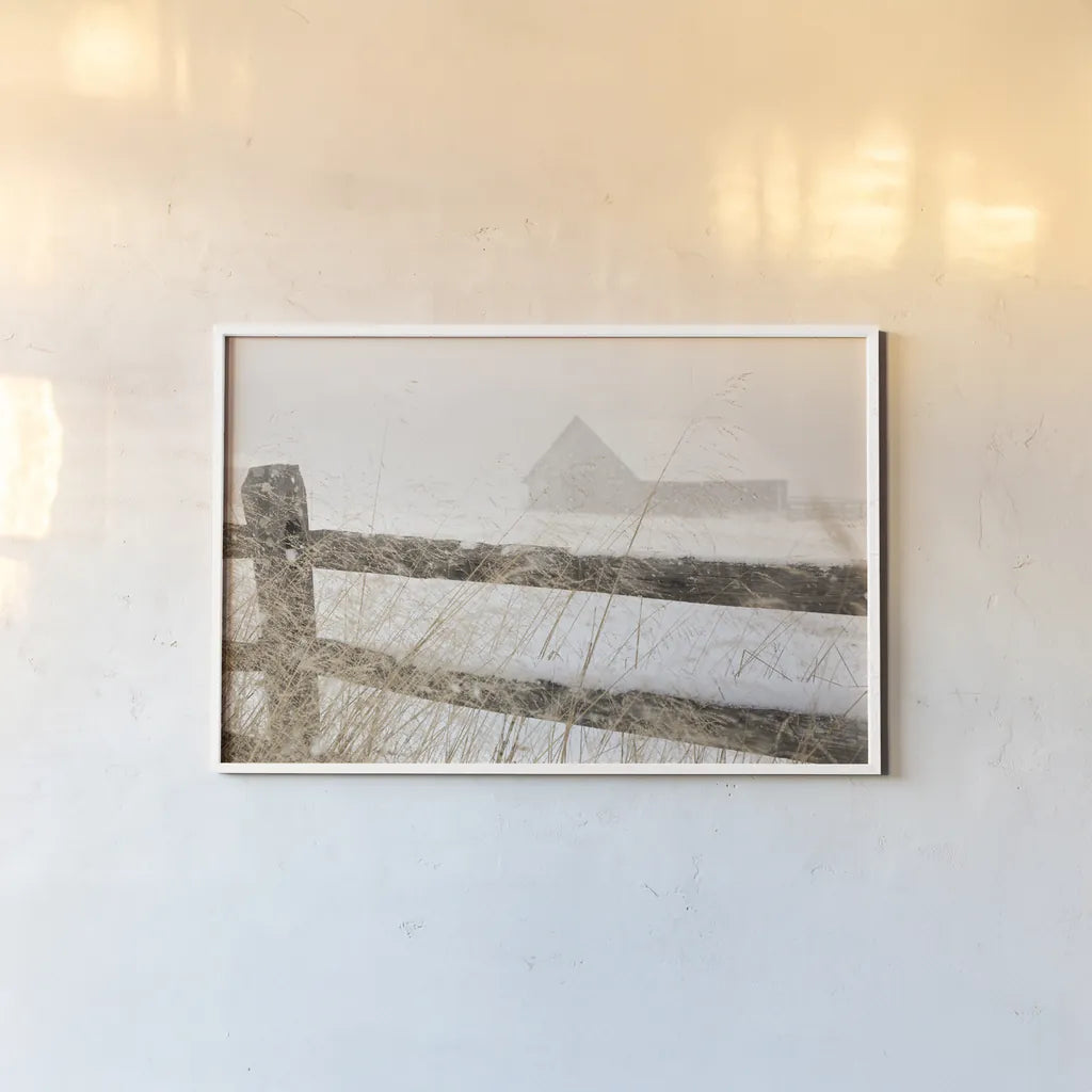 Snowy Day by Aledanda. shown as a paper print in a white frame. Available as a archival giclee rolled canvas, fine art paper, or poster print. SKU 60534i.