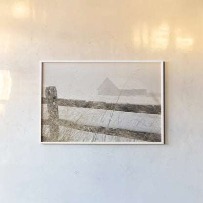 Snowy Day by Aledanda. shown as a paper print in a white frame. Available as a archival giclee rolled canvas, fine art paper, or poster print. SKU 60534i.