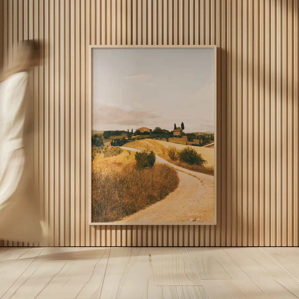 Strada Bianca II by Aledanda. shown as over sized large wall art. Available as an archival giclee rolled canvas, fine art paper, or poster print. SKU 47848h.