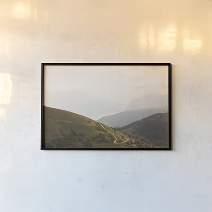 The Pass by Aledanda. shown as a paper print in a black flame. Available as a archival giclee rolled canvas, fine art paper, or poster print. SKU 63232i.