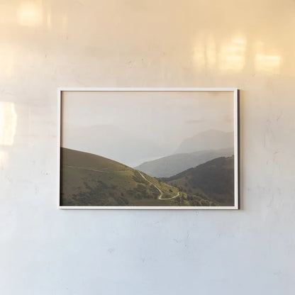 The Pass by Aledanda. shown as a paper print in a white frame. Available as a archival giclee rolled canvas, fine art paper, or poster print. SKU 63232i.