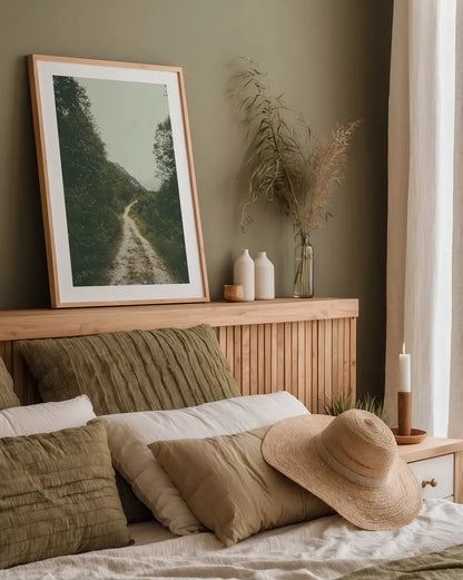 The Path We Followed by Aledanda. shown as a paper print in a natural frame. Available as a archival giclee rolled canvas, fine art paper, or poster print. SKU 63233h.