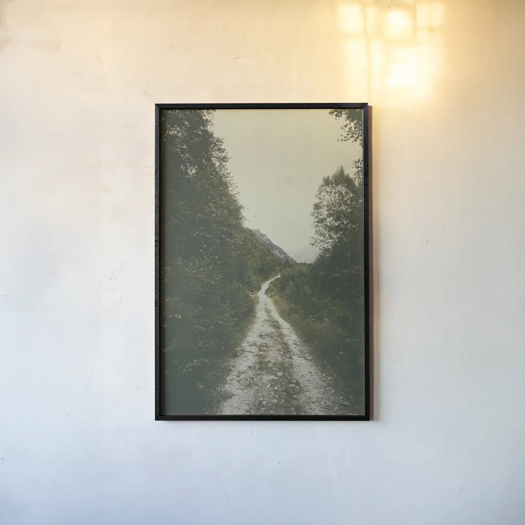 The Path We Followed by Aledanda. shown as a paper print in a black flame. Available as a archival giclee rolled canvas, fine art paper, or poster print. SKU 63233h.
