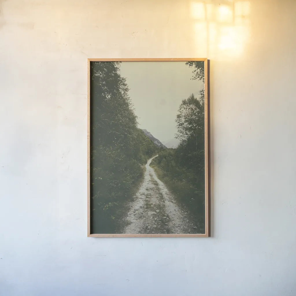 The Path We Followed by Aledanda. shown as a paper print in a natural frame. Available as a archival giclee rolled canvas, fine art paper, or poster print. SKU 63233h.