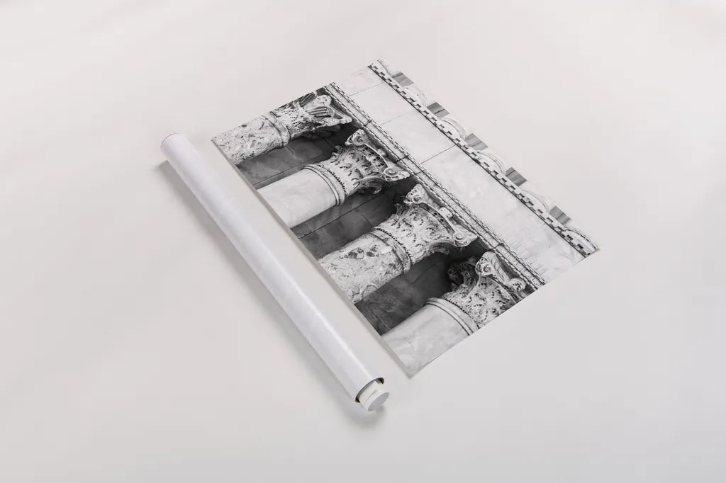 The Pillars by Aledanda. shown as a rolled paper print. Available as archival giclee rolled canvas, fine art paper, or poster print. SKU 58394i.