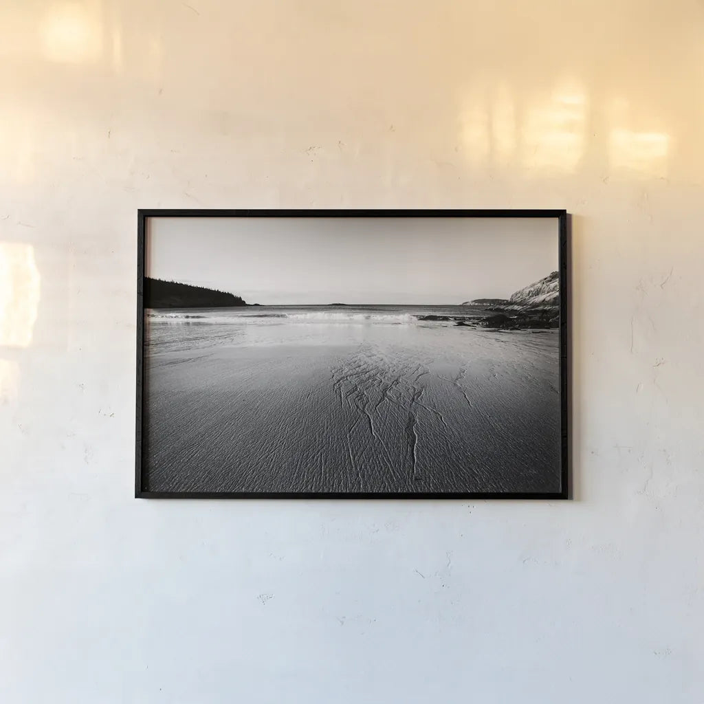 Tide Going Out by Aledanda. shown as a paper print in a black flame. Available as a archival giclee rolled canvas, fine art paper, or poster print. SKU 64382i.