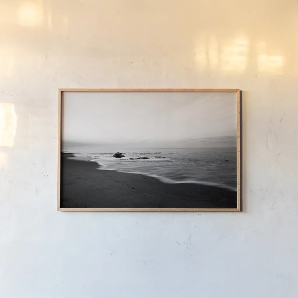 Tranquil Sands by Aledanda. shown as a paper print in a natural frame. Available as a archival giclee rolled canvas, fine art paper, or poster print. SKU 64383i.